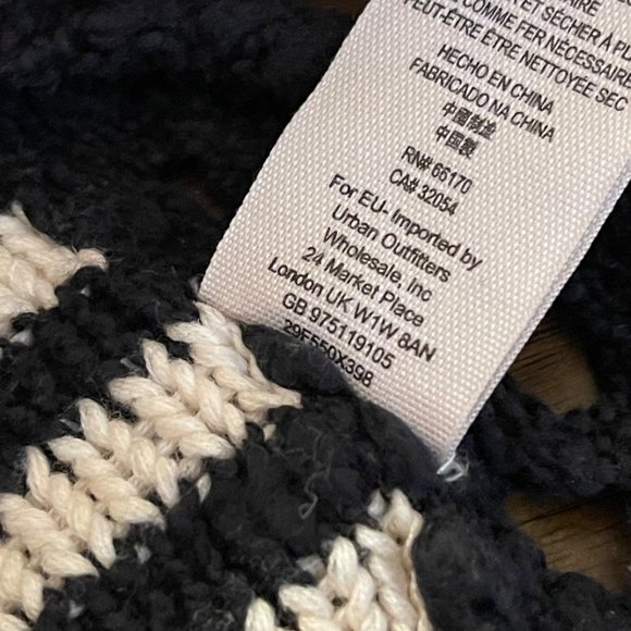 Free People Women's French Creek Sweater striped XS black cream knit - Picture 6 of 14